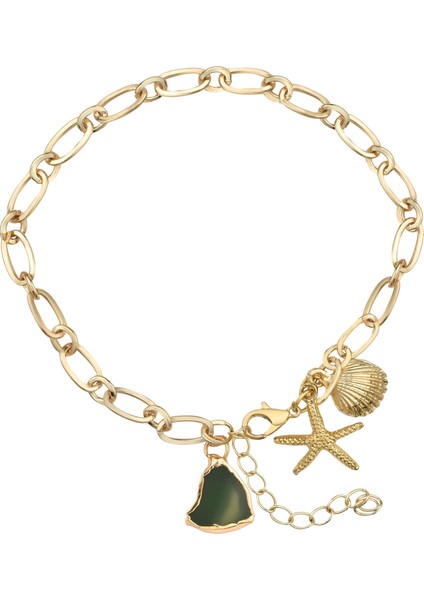 Doğal Taş Detaylı Charm Halhal