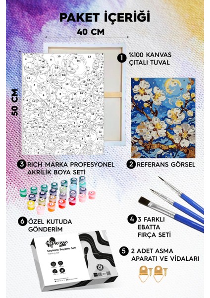Baharda Çiçekler Sayılarla Boyama Seti fiyatları