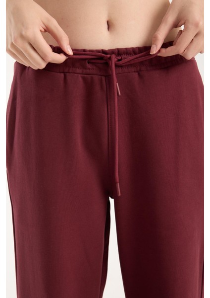%100 Pamuk Geniş Paça Bağcıklı Kadın Pantolon/eşofman Altı