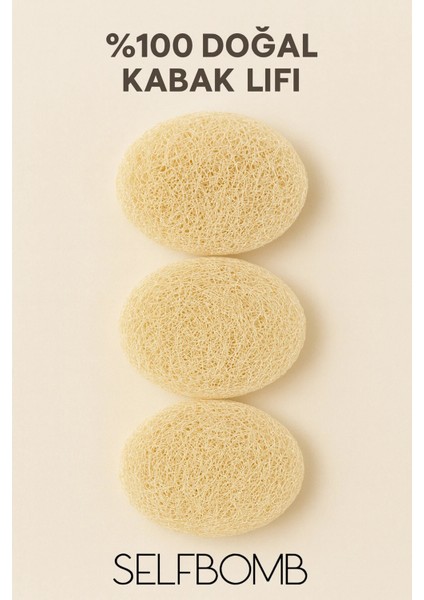 3’lü Kabak Lifli Yüz Peeling Diski | %100 Doğal | Gözenek Arındırıcı & Tekrar Kullanım