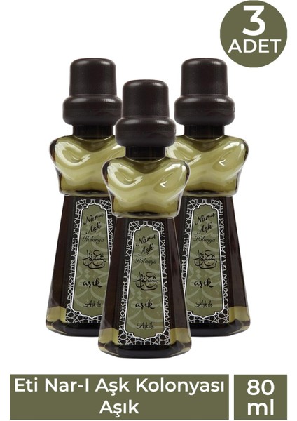 Narı Aşk Aşık Kolonya 80 ml 3 Adet