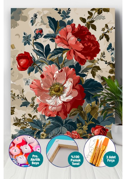 Güller Sayılarla Boyama Seti