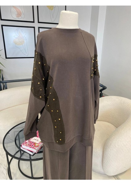 Nuss Zımba Detaylı Kahverengi Takım fiyatları