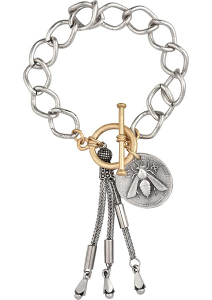 Gold Silver Karışımı Zincir Bileklik