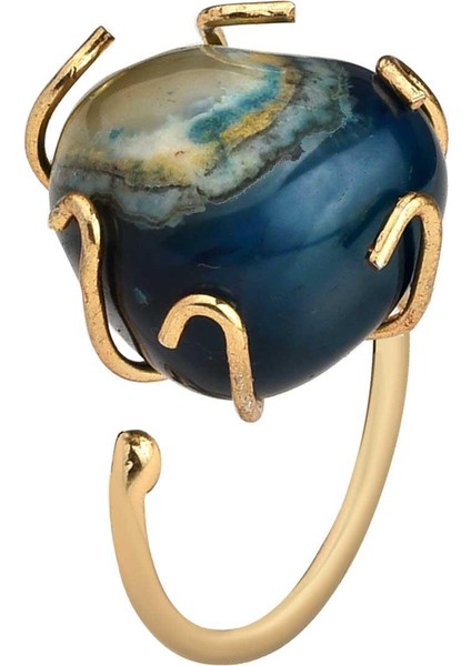 Doğal Taşlı Labradorit Yüzük