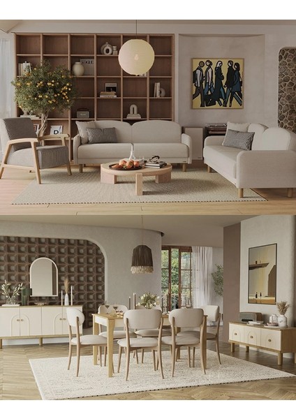 Eco Bohem Üçlü Full Düğün Paketi - Oturma Grubu / Yatak Odası Takımı / Yemek Odası Takımı fiyatları