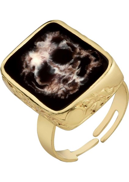 Siyah Kare Mineli Yüzük