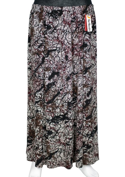 Hesna Kadın Ecem Battal Beden 8 Parça Lastikli Siyah Etek D50