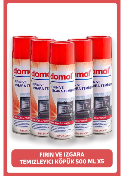 Fırın ve Izgara Temizleyici Köpük 500 ml x 5 Adet