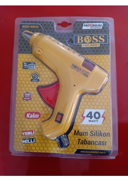 Kalın Mum Silikon Tabancası 40 Watt (BOSS-80622)