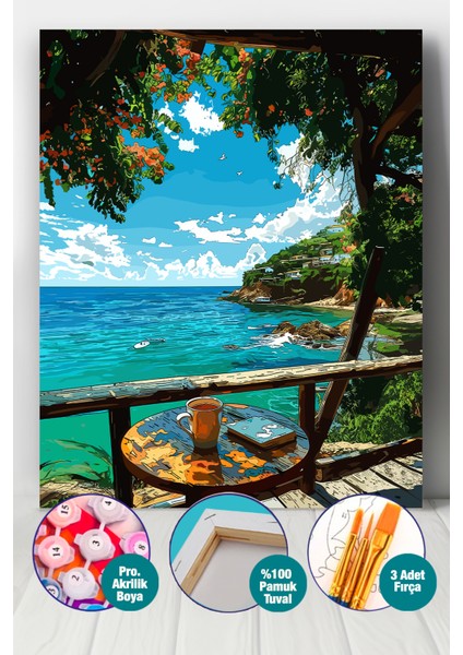 Dalgalar ve Satırlar Sayılarla Boyama Seti