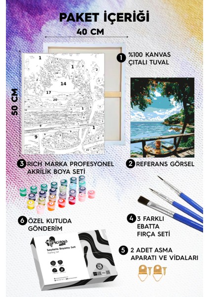 Dalgalar ve Satırlar Sayılarla Boyama Seti fiyatları