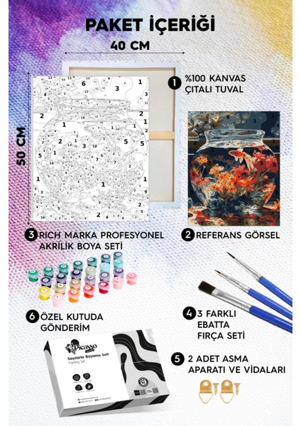 Akvaryum Sayılarla Boyama Seti modelleri