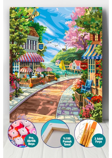 Sahile Giden Yol Sayılarla Boyama Seti