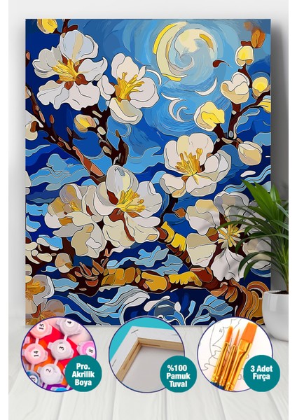 Baharda Çiçekler Sayılarla Boyama Seti