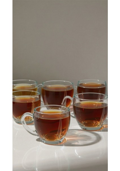 Üç Tırnaklı Kuplu Çay Fincanı-Bardağı- 6 Adet