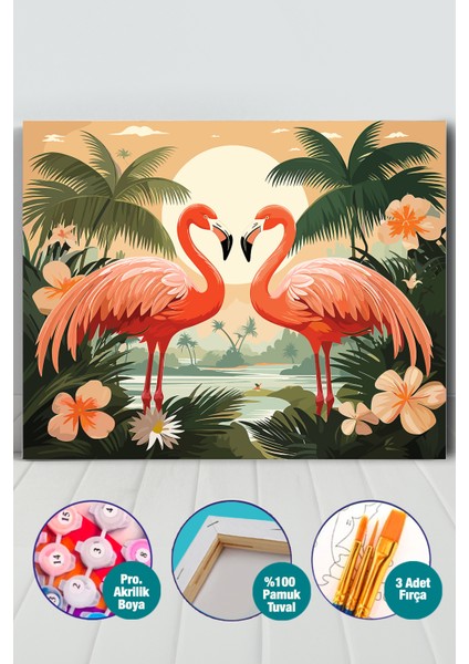 Flamingolar Sayılarla Boyama Seti