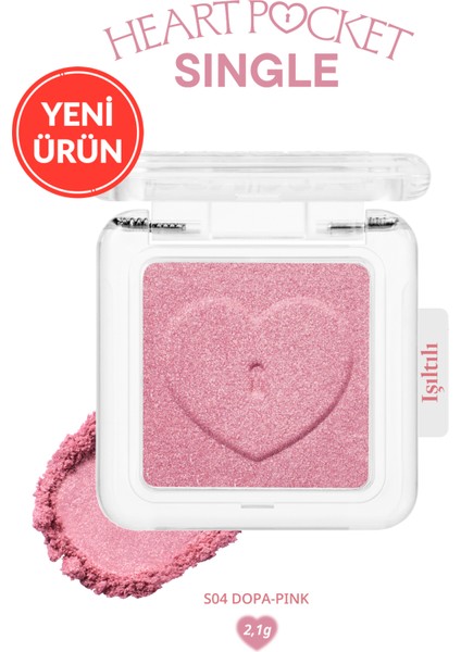 Kişiselleştirilebilir Işıltılı Tekli Far Perıpera Heart Pocket Single (S04 Dopa-Pink)