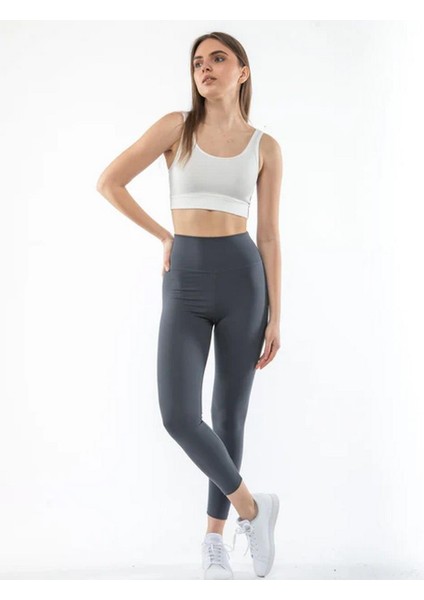 Kadın Yüksek Bel Oysho Kumaş Tayt Antrasit