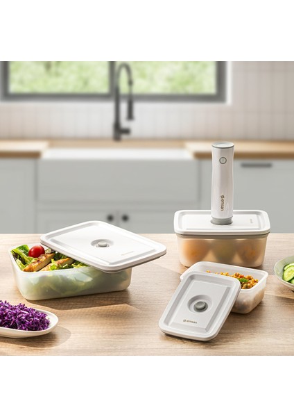 Freshlock Vakum Makineli 3'lü Saklama Kabı Beyaz fiyatları