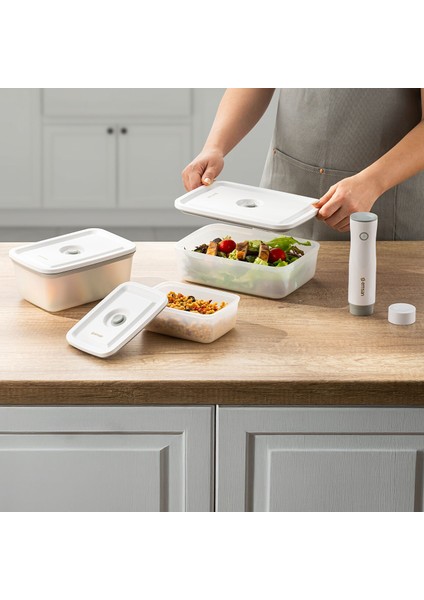 Freshlock Vakum Makineli 3'lü Saklama Kabı Beyaz fırsatları