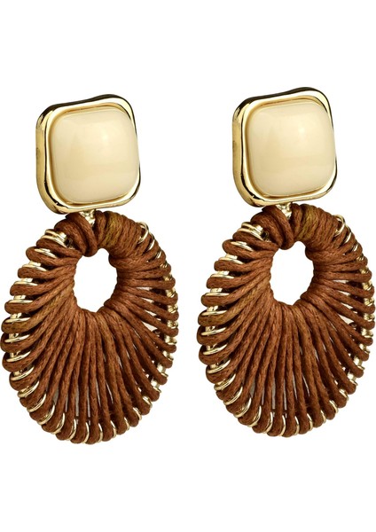 Taşlı İşlemeli Küpe