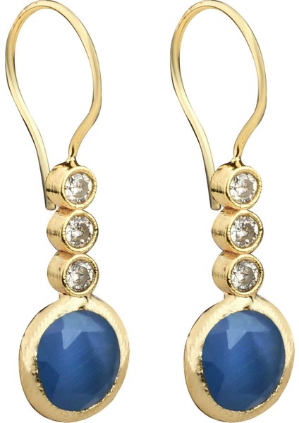 Taş Detaylı Akik Küpe