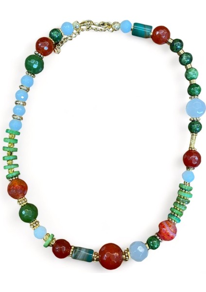 Karışık Taşlı Renkli Kolye