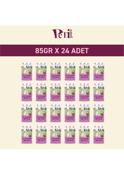 Tavuklu Yaş Kedi Maması 85 gr x 24 Adet – Jöle Içinde Parça Etli - Yavru Kedi fiyatları