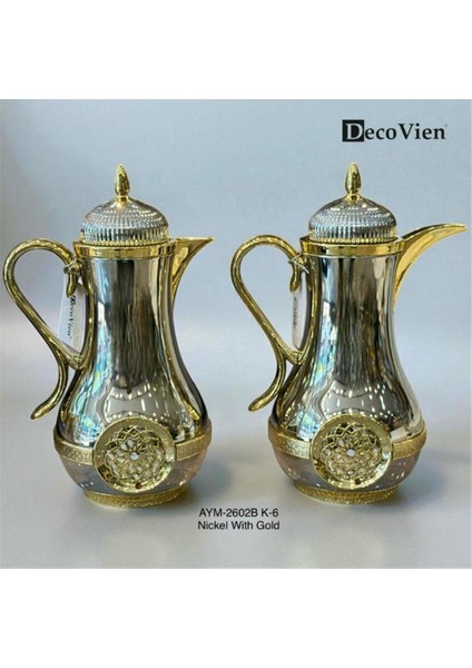 Decovien Ikili Cam Iç Termos Seti – Gold & Nikel