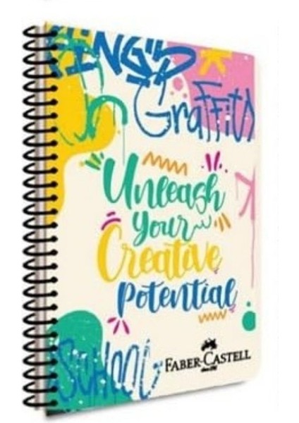 Faber Castell Pp Kapak Grafiti Spiralli Defter 80 Yp Çizgili 5075 000427-CREATIVE