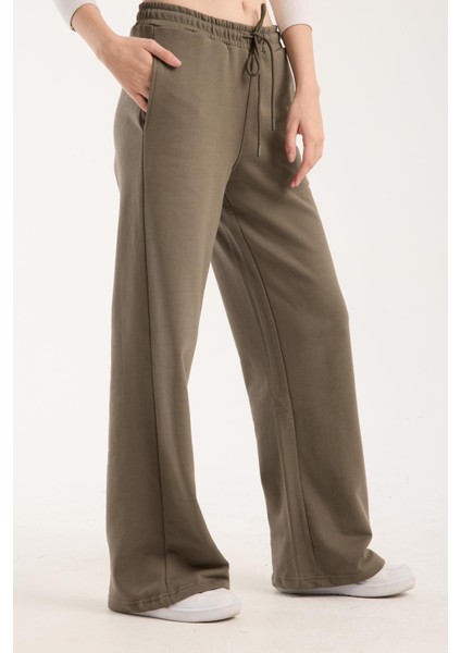 %100 Pamuk Geniş Paça Bağcıklı Kadın Pantolon/eşofman Altı fiyatları