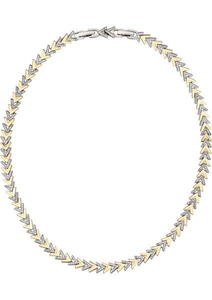 Gold-Silver Taşlı Kolye
