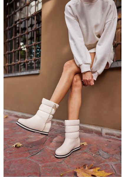 Legolas Kadın Bej Cılt Dolgu Topuk Bot fiyatları