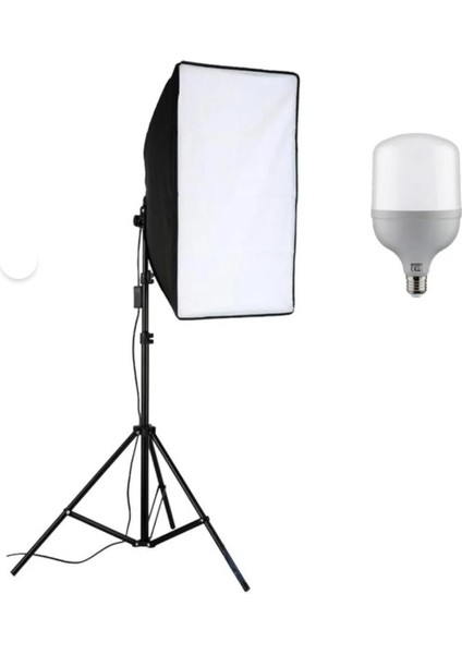 Ürün Çekimi Moda Reklam Cast Için Güçlü 50 Wat LED Ampullü Sürekli Işık Softbox Set 50X70 cm