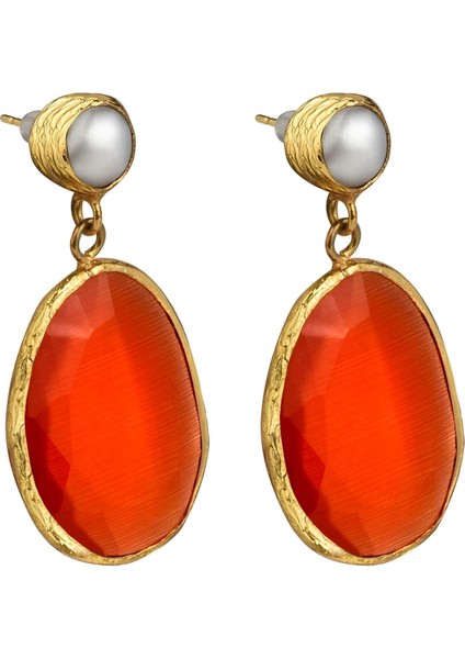 Kedi Göz Ve Barok İnci Küpe