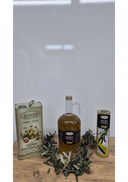 Soğuk Sıkım Zeytin Yağ 9 litre zeytinyağı dorello ilk hasat soğuk sıkım