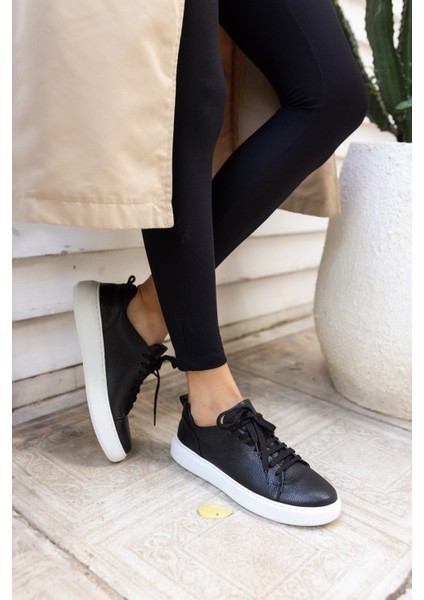 Blair Kadın Siyah Gercek Deri Sneaker