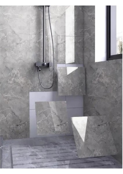 Mdb Gri Mermer Desen Duvar Sticker (30X30) fiyatları