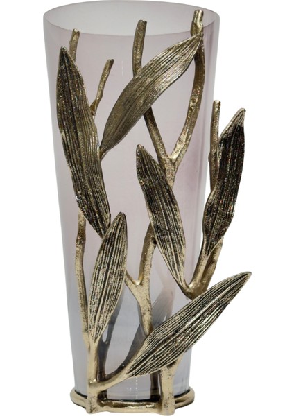 Döküm & Cam Yaprak Vazo