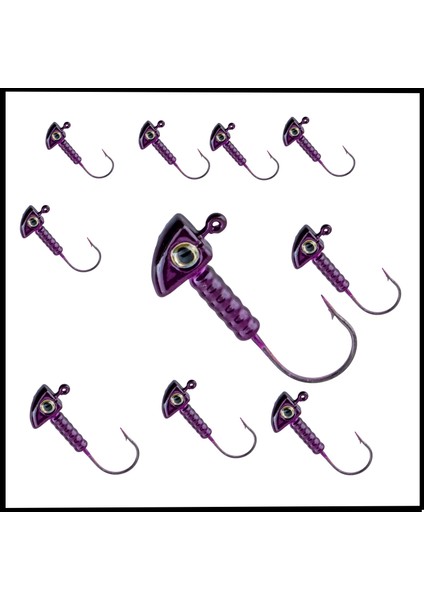 Uyguna-Yakala 8 gr -Mor -Kurşunlu olta Iğnesi zoka -10 Adet ALA.285