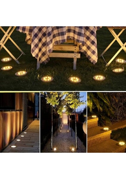 Litae Trend Solar Güneş Enerjili 8 Ledli Kazıklı Çim Zemin Bahçe Aydınlatması 4 Lü Set modelleri