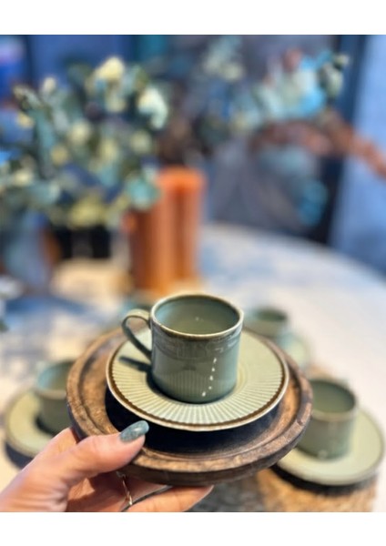 Adler Yeşil Kahve Fincanı 6 Kişilik