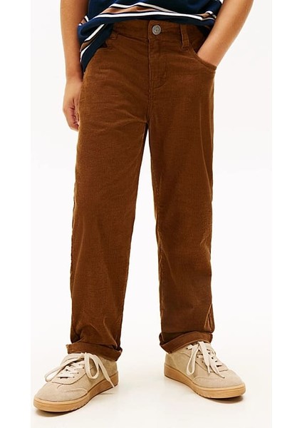 Erkek Çocuk Skater Fit Kadife Pantolon - Kahverengi