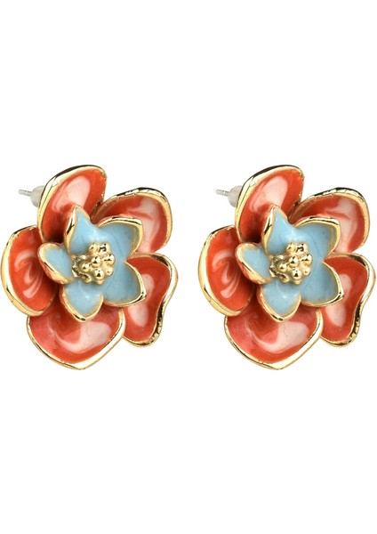 Çiçek Figürlü Mineli Küpe