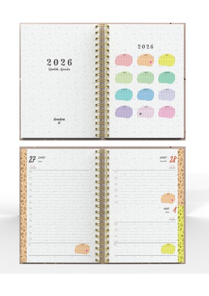 Spiralli 2026 Ajanda Mermer Bej fırsatları