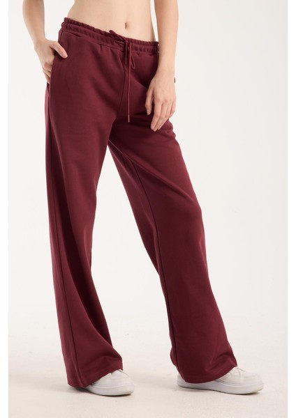 %100 Pamuk Geniş Paça Bağcıklı Kadın Pantolon/eşofman Altı modelleri