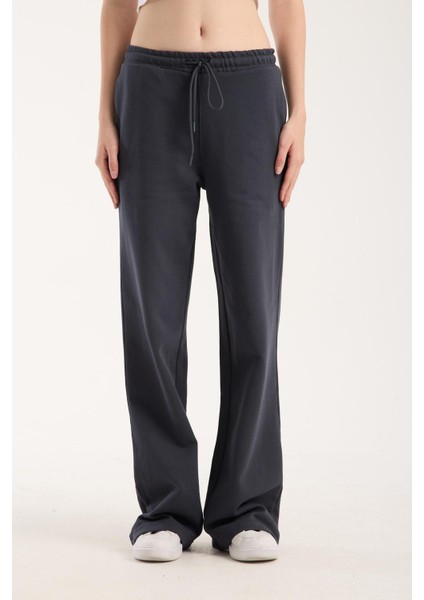 %100 Pamuk Geniş Paça Bağcıklı Kadın Pantolon/eşofman Altı fırsatları