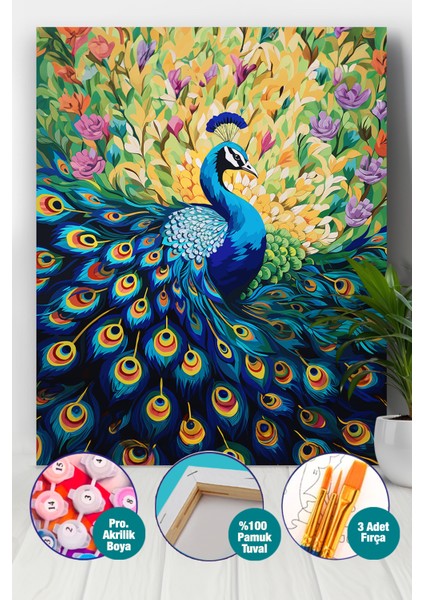 Görkemli Tavuskuşu Sayılarla Boyama Seti