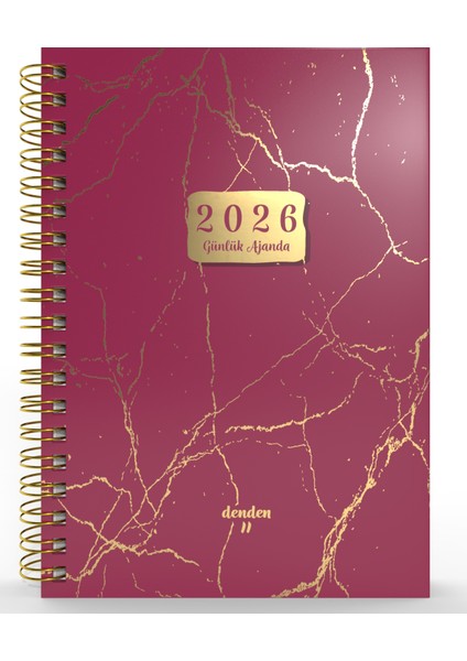 Spiralli 2026 Ajanda Mermer Kırmızı fiyatları